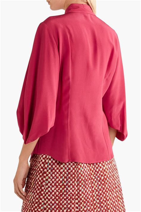 prada pussy bow silk crepe de chine blouse|Prada Blouses for Women .